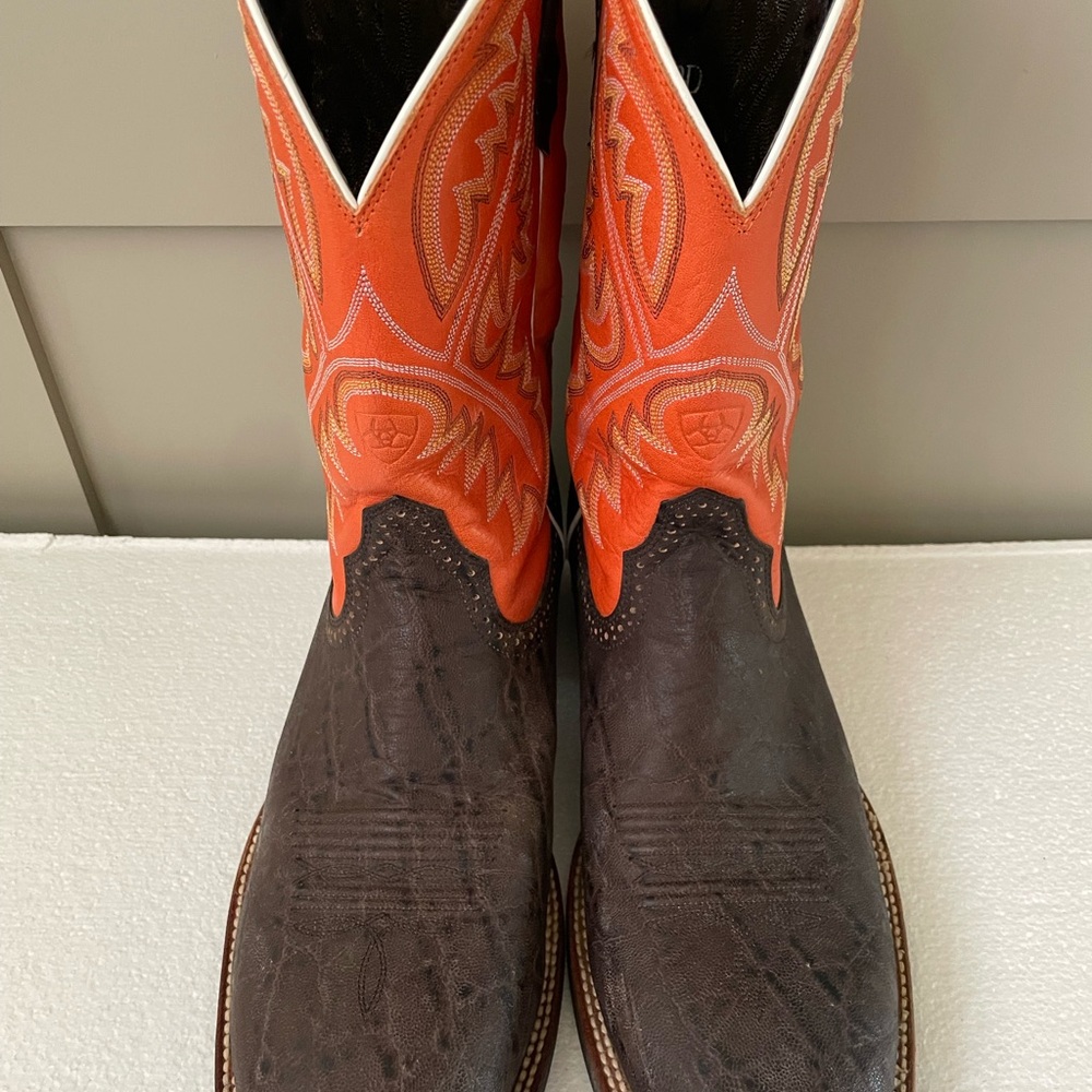 Ariat Western Cowboy Boots Brown Orange